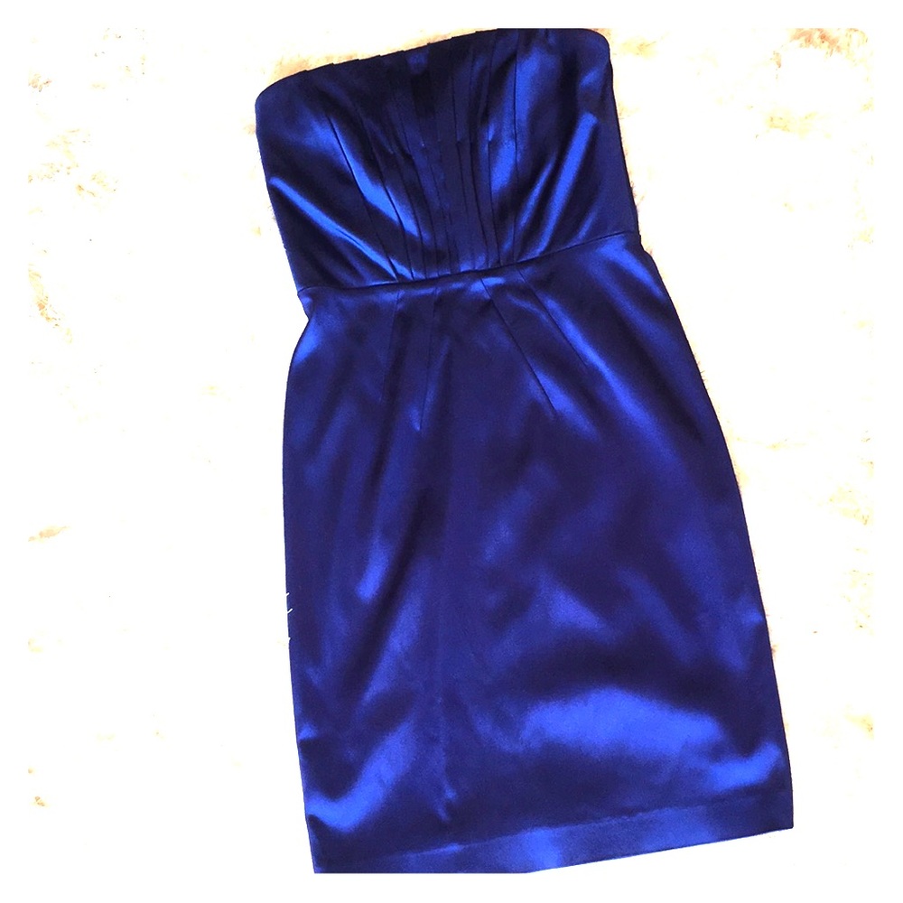 Calvin Klein royal blue strapless cocktail dress